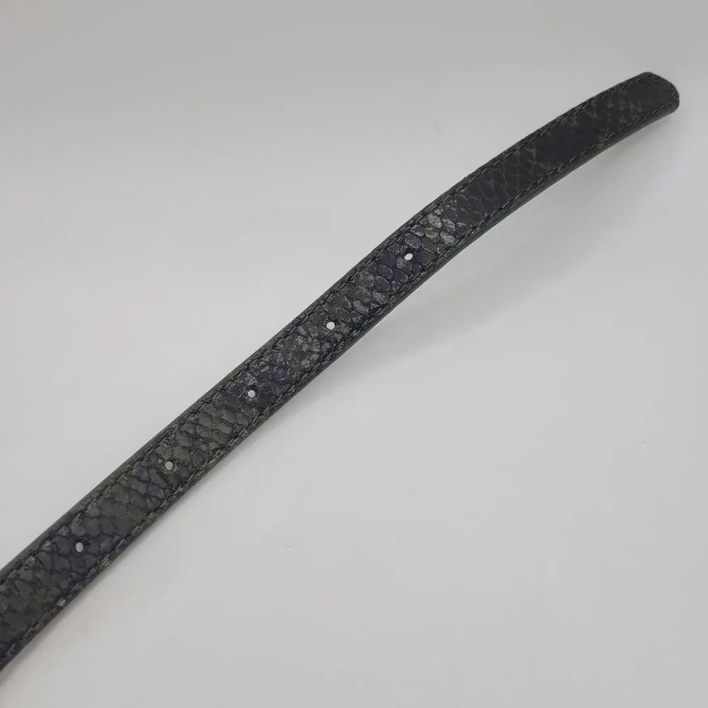 Banana Republic Belt Small Green Leather Snakeski Animal Print Thin Skinny Wrap